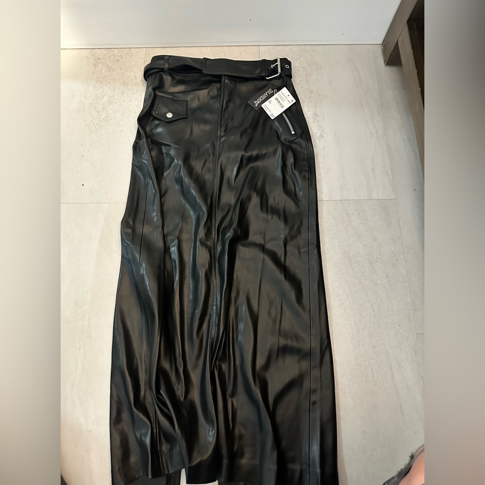 NWT- Blank NYC Faux Leather Long Skirt